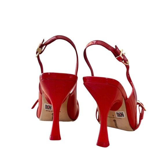 NEW Larroude Es Hi Red Patent Slingback Heels Pumps Size 5 - Picture 6 of 8